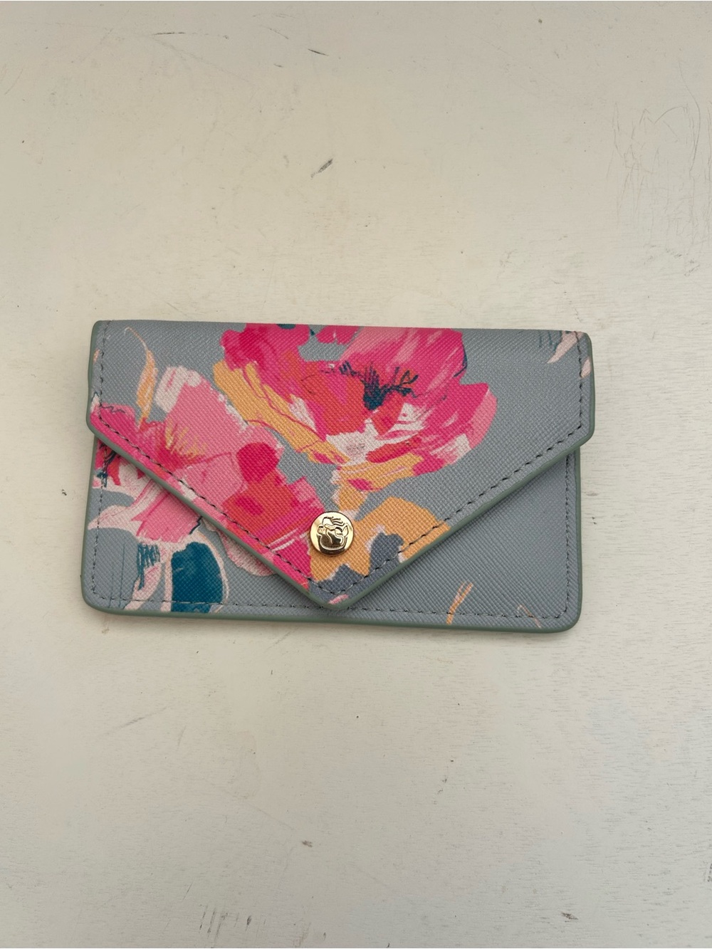 Spartina 449 Floral Envelope Wallet in Light Blue with Pink and Yellow Accents